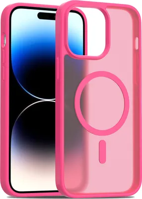 Immagine prodotto di Custodia magnetica per iPhone 14 Pro Max, compatibile con MagSafe, retro traslucido opaco, resistente agli urti Rosa
