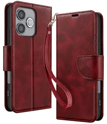 Produktbild von Avizar, Retro Wallet Etui mit Standfunktion für Honor 600 Lite, Rot