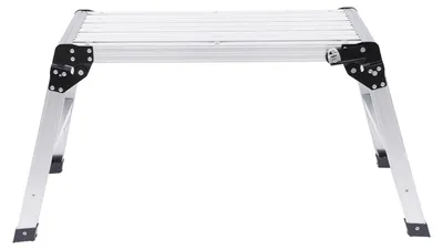 Image de Échelle pliante - Aluminium noir - Capacité de charge de 150 kg - Plateforme de travail multifonctionnelle
