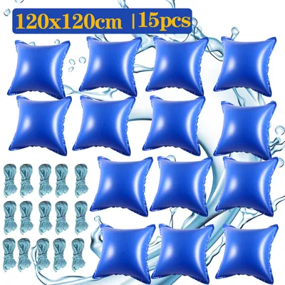 Produktbild von Clanmacy 15pcs Poolkissen Pool Winter Luftkissen 122 x 122 x 60 cm, Pool Luftkissen, Polster, Winterkissen für Abdeckplanen Poolabdeckung Winter Überwinterung
