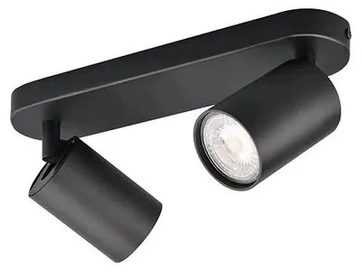 Zdjęcie produktu dla Lampa sufitowa LED 2 reflektory obrotowe GU10 aluminiowa czarna nowoczesna