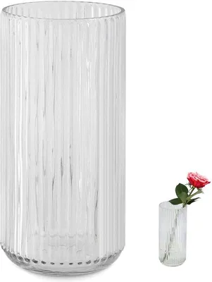 Immagine prodotto di Vaso moderno in vetro, alto 25 cm, trasparente, stile boho, decorativo