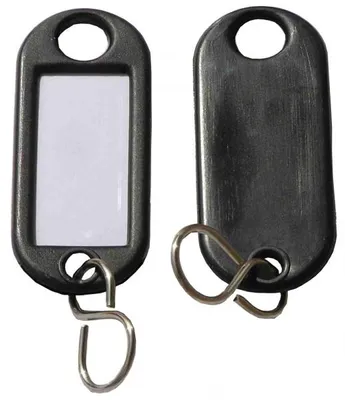 Produktbild von 200 Schlüsselanhänger / Schlüsselschilder schwarz S Haken