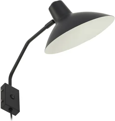 Produktbild von Lindby Wandleuchte Adrik, schwarz, Metall, mit Stecker