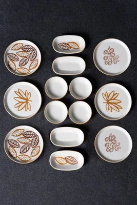 Produktbild von Hermia Concept, KHVYPK-14, Frühstücksset (14-teilig), Braun, 100 % KERAMIK, 19 x 19 cm