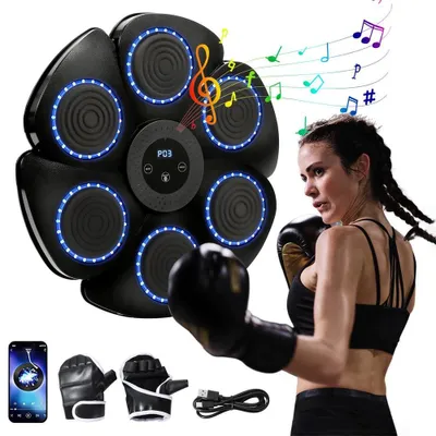 Obrázok produktu pre Inteligentný boxovací stroj – nástenný boxovací tréner – Bluetooth – s poloprstovými boxovacími rukavicami – poloprstové rukavice