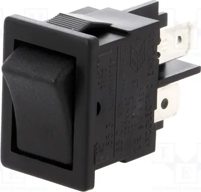 Image de 1 x Interrupteur 10A/28VDC, 10A/250VAC, position 2, noir, type bascule, OFF-ON, référence H8550VBBB