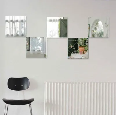 Produktbild von Famanu Wandspiegel Set 6 Stück 26 x 26 cm - Hochwertiger Glas-Spiegel ohne Rahmen