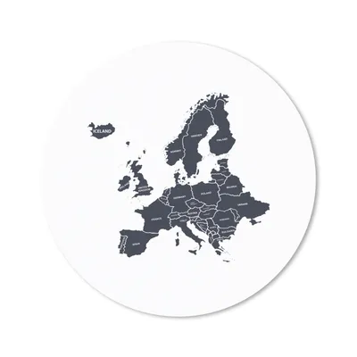 Produktbild von MuchoWow® Mauspad Mousepad Karten - Europa - Schwarz - Weiß 40x40 cm - Mousepads - Maus Mat - Pad - Mausunterlage - Schreibtisch Accessoires