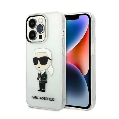 Zdjęcie produktu dla Karl Lagerfeld Klhcp14Xhniktct Iphone 14 Pro Max 6,7 Transparent Hardcase Ikonik Karl Lagerfeld
