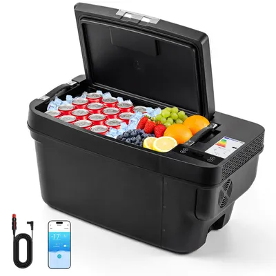 Produktbild von VEVOR Kompressor Kühlbox 35 L, Auto Kühlschrank für Tesla Model Y, Tragbare Gefrierbox mit App-Steuerung, 12V/24V DC, -22℃ bis 10℃, Elektrische Kühltasche, Cool Box für Reisen & Camping