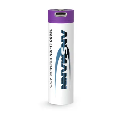 Produktbild von ANSMANN 18650 Li-Ion Akku 3.6V, Typ 2600, 2500mAh USB C Port & Safetyboard