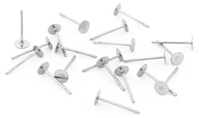 Produktbild von Vintageparts Ohrstecker mit 4 mm Klebepad aus 304 Edelstahl, 20 Stück