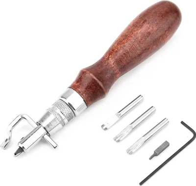 Obrázek produktu pro Profesionální multifunkční sada nástrojů pro zpracování kůže 5 v 1, sada pro šití a drážkování