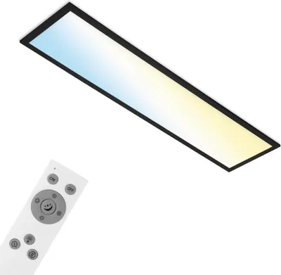 Zdjęcie produktu dla BRILONER PIATTO S Panel LED, inteligentny, pilot, sterowanie głosowe, ściemnialny, czarny, 100 x 25 x 6,6 cm