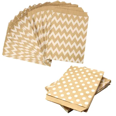 50 Kraftpapier-Süßigkeitentüten 18×13 cm für Feste