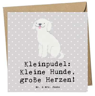 Produktbild von Mr. & Mrs. Panda Grußkarte Kleinpudel Liebe - Grau Pastell - Geschenk, Hunderasse, Hunderassen, treuer Begleiter, Vielfalt, Klappkarte, liebevoller Hund, Charakter, treue