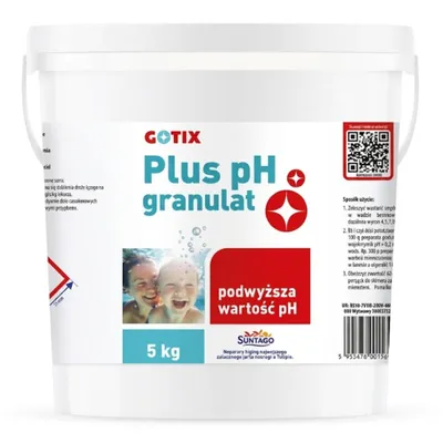 Zdjęcie produktu dla Ph Plus Do Basenu 5Kg Gotix Granulat Podnoszenie Ph Wody Profesjonalny Mocny