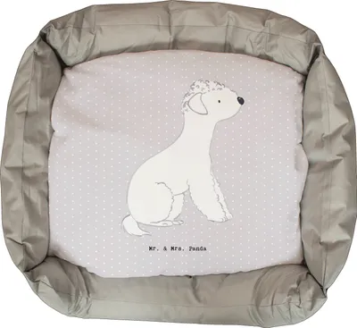 Produktbild von Mr. & Mrs. Panda Hundesofa Bedlington Terrier Lebensretter - Grau Pastell - Geschenk, Ostern, Muttertag, Hund, Valentinstag, Welpen, Weihnachten