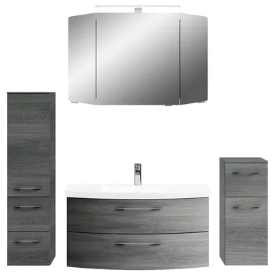 Produktbild von Pelipal Cassca Sprint Badmöbel-Set mit Mineralmarmor-Waschtisch und Spiegelschrank