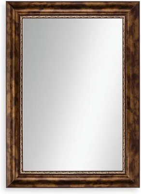 Produktbild von N#72 Barock Wandspiegel 85x180 cm mit Massivholz Rahmen | Braun Gold | Vintage Antik Holzrahmen mit Echtglas Spiegel und Metall Aufhänger - Handgefertigt in Deutschland