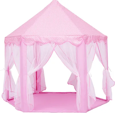 Produktbild von WYCTIN Spielzelt Kinderzelt Princess Zelt Mädchen  Spielhaus Φ140cm Rosa Castle Zelte