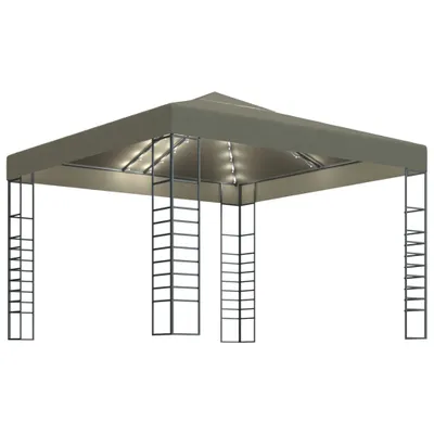 Produktbild von vidaXL Gartenzelt mit LED-Lichterkette 3x3 m Taupe