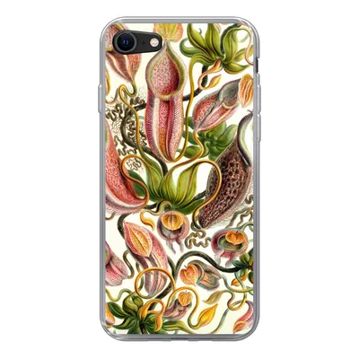 Produktbild von MuchoWow® Handyhülle Schutzhülle Hülle für iPhone 7 Nepenthaceae - Künstliche Blumen Silikon Softcase Handy Hülle - Kartenhalter