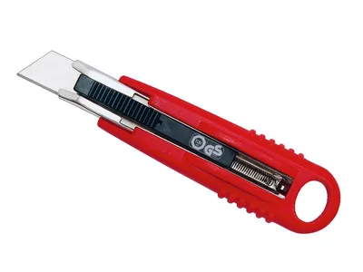 Produktbild von WEDO® Cutter Safety Standard, Trapezklinge, automatischer Klingenrückzug Rechtshänder/Linkshänder, Kunststoffgehäuse, inkl. 2 Ersatzklingen, rot