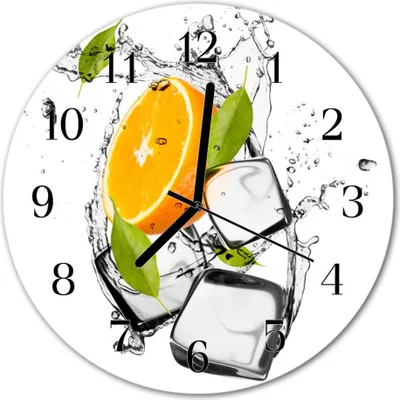 Produktbild von Glasuhr Wanduhr Küchenuhr Echt-Glas 30fi cm Eis Orange orange