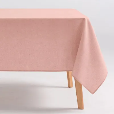 Produktbild von GAMUSI INDIRA Fleckabweisende Tischdecke – 140 x 180 cm – Lachs – 70 % Baumwolle / 30 % Polyester – wasserabweisende Beschichtung – einfarbiges Design – Landhausstil