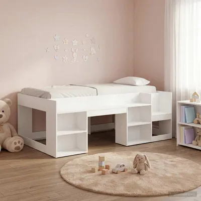 Obrázok produktu pre Maison Exclusive – detská posteľ s úložným priestorom, biela, 98,5 x 200 cm, drevotrieska
