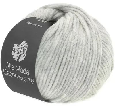Produktbild von Lana Grossa ALTA MODA Cashmere 16 50 g supersoftes Kettengarn aus extrafeiner Wolle mit Kaschmir 110 m Farbe 001 - Hellgrau meliert