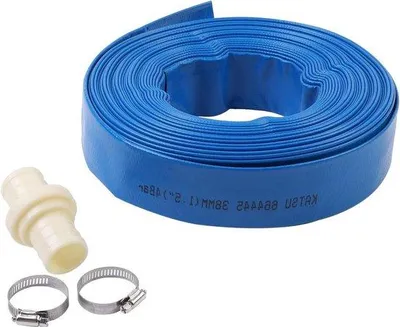 Obrázek produktu pro Hadice pro odtok vody Famanu, délka 20 metrů, průměr 38 mm, s 2 svorkami - pro ponorné a další vodní pumpy - modrá barva