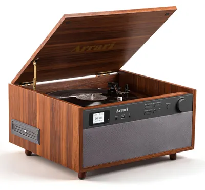 Immagine prodotto di Sistema audio con diffusori in legno, radio DAB+/FM, giradischi e lettore CD/MP3