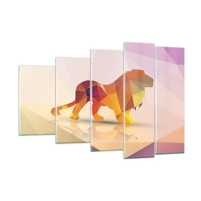 Produktbild von Bilder auf glas - Löwe Illustration modern - 150x100cm - Glasbilder - Wandbilder - Kunstdruck - zum Aufhängen bereit - Wanddekoration aus Glas - Glas Bilder - Wandbild auf Glas - GEG150x100-2804