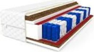 A cutaway view of a mattress showing its internal layers.
