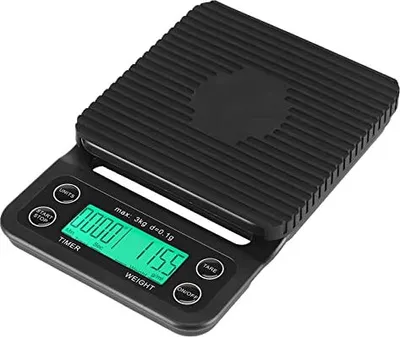 Zdjęcie produktu dla Fdit 3 kg/0.1g Cyfrowa waga spożywcza ABS Wielofunkcyjna cyfrowa waga kuchenna Waga kuchenna z wyświetlaczem LCD, funkcją czasu i tarowania Elegancka