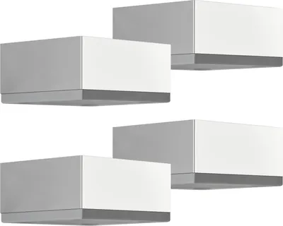 Four identical furniture feet are arranged in a staggered pattern against a white background.