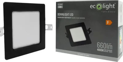 Zdjęcie produktu dla Downlight Led P/T Kwadrat 6W 4000K Czarny Dl-1