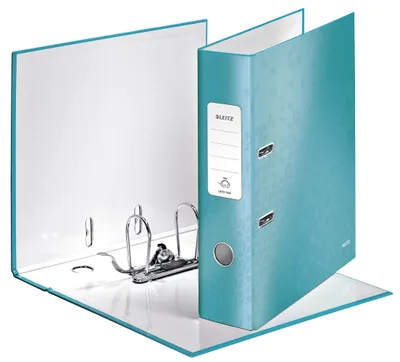Produktbild von Leitz Ordner WOW 10050051 DIN A4 80mm Pappe eisblau