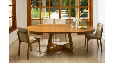 Produktbild von Emoebel24 Tisch, Esstisch, Holztisch T-40 runder Ausziehbarer  mit POTTKER-System