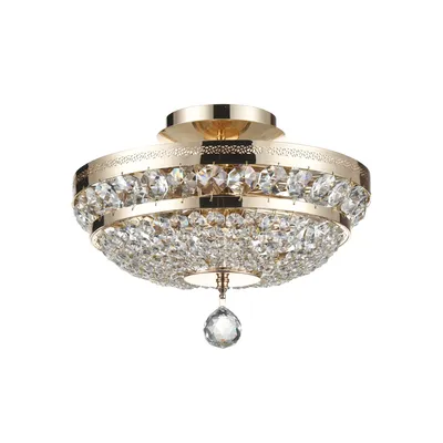 Immagine prodotto di Plafoniera, cristalli metallici oro, attacco E14, L 32 cm