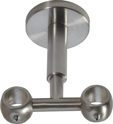 Produktbild von BASIT Gardinenstange selber zusammenstellen Edelstahl look Metall Ø 16mm Einzelteile