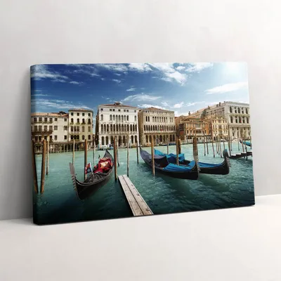 Produktbild von Gondeln Venedig Italien – Leinwandbild Wandbild – 60x40 cm – Leinwandbilder – Wandbilder – Schlafzimmer – Flur
