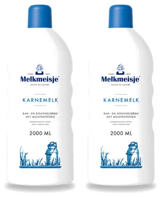 Image de 2 x Mousse de bain et de douche "Melkmeisje Karnemelk" - 2000 ml - Pack avantageux - 2 pièces