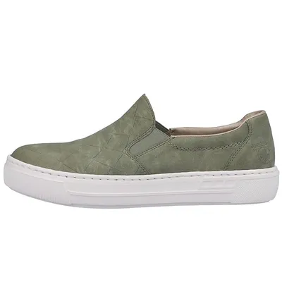 Produktbild von Rieker Damen Slipper Halbschuh Kontrastsohle L9851, Größe:40 EU, Farbe:Grün