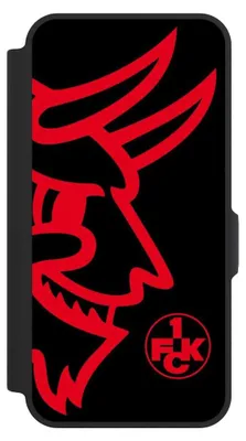 Produktbild von NIVOCASE Klapphülle für Samsung Galaxy A57 5G  Handyhülle aus Kunst Leder NIVOflip schwarz 1. FC Kaiserslautern Logo Offizielles Lizenzprodukt