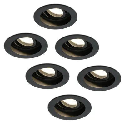 Produktbild von hoftronic LED Einbaustrahler 6x GU10 4W 345lm 2700K Schwarz IP20 Schwenkbar Dimmbar
