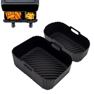 2er-Set Silikon-Airfryer-Formen, 5,2/3,1 L, wiederverwendbar
